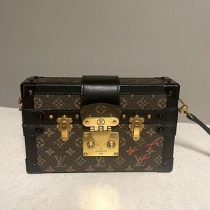 Petite Malle style bag, brass hardware, unbranded